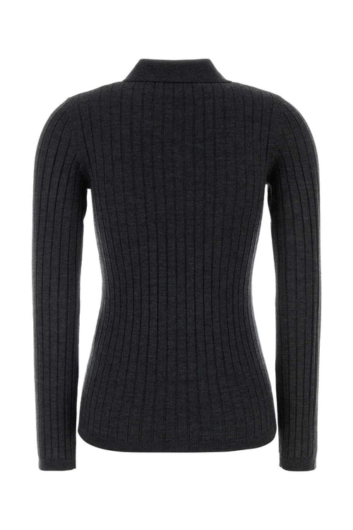 A.P.C. Women Charcoal Wool Polo Shirt