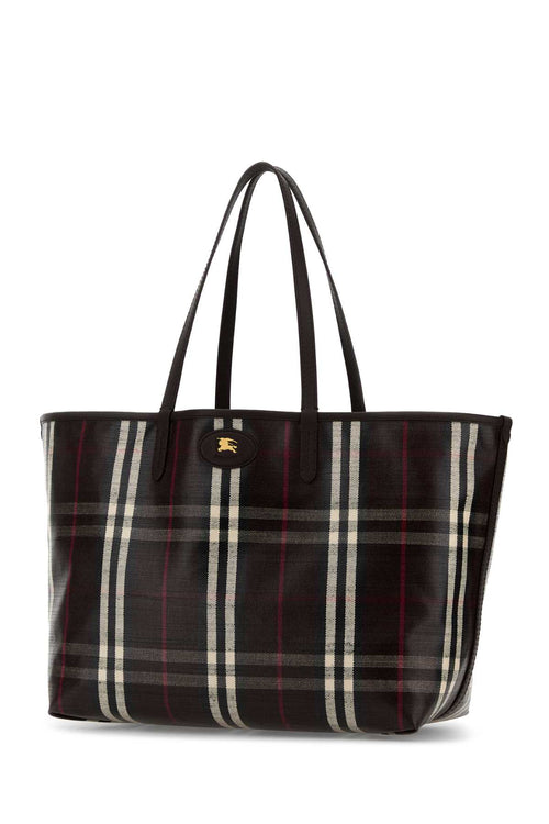 Burberry Women Embroidered Canvas Medium Highlands Shopping Bag