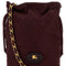 Burberry Women Burgundy Canvas Horseshoe Bucket Bag