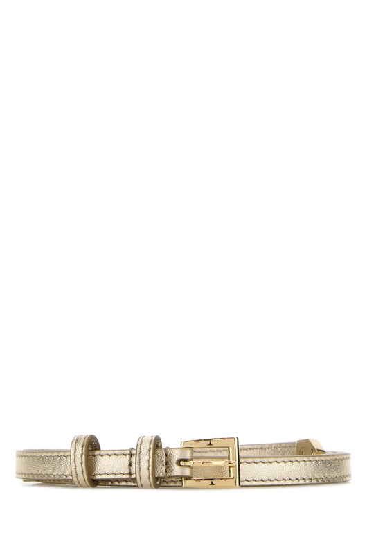 Prada Women Gold Leather Belt