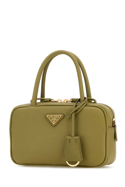 Prada Women Sage Green Leather Handbag