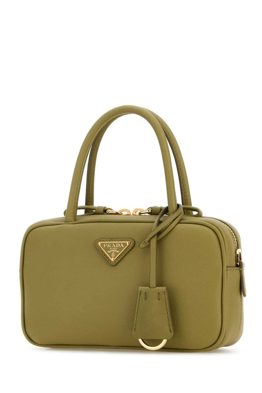 Prada Women Sage Green Leather Handbag