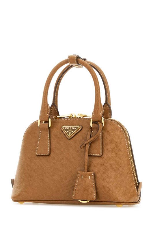 Prada Women Camel Leather Handbag