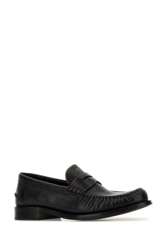 Prada Women Black Leather Loafers