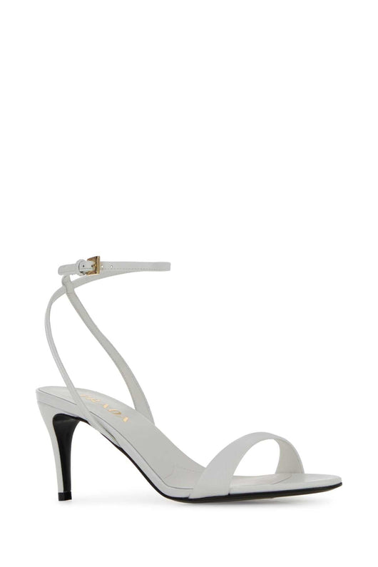 Prada Women White Leather Sandals