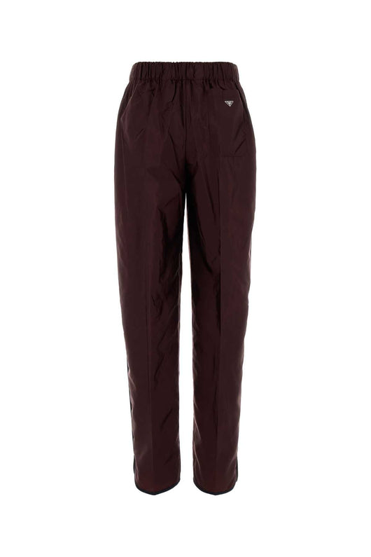 Prada Women Burgundy Re-Nylon Pant