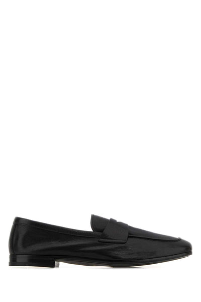 Prada Men Black Leather Loafers