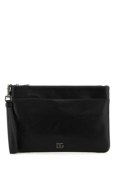 Dolce & Gabbana Men Black Leather Clutch