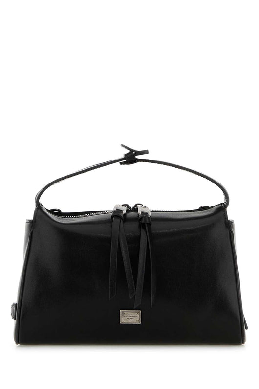 Dolce & Gabbana Men Black Leather Vittoria Handbag