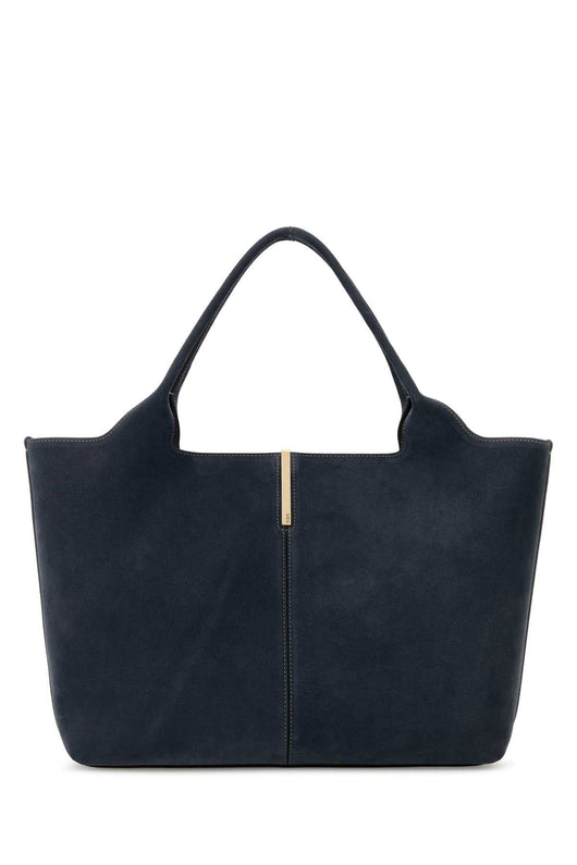 Tod's Women Navy Blue Suede Shopping Bag