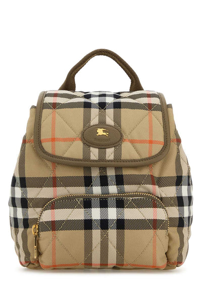 Burberry Women Embroidered Canvas Mini Horseshoe Backpack