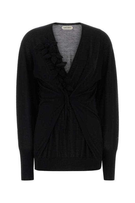 Alberta Ferretti Women Black Wool Blend Sweater