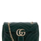 Gucci Women Dark Green Nappa Leather Small Gg Marmont Shoulder Bag