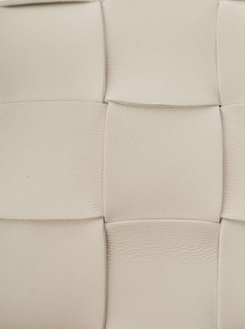 Bottega Veneta Women 'Small Cassette'  White Crossbody Bag In Intreccio Nappa Leather Woman Bottega Veneta