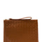 Bottega Veneta Women Brown Pouch With Wrist Strap In Intreccio Leather Woman