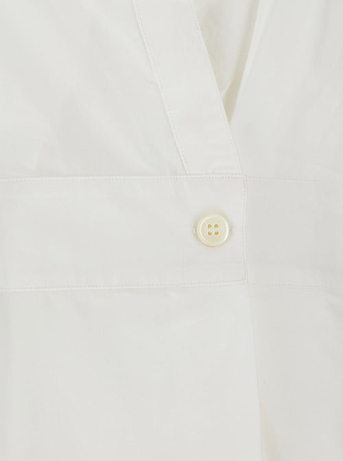 A.P.C. Women 'Athena' White Sleeveless V-Neck Dress In Cotton Woman