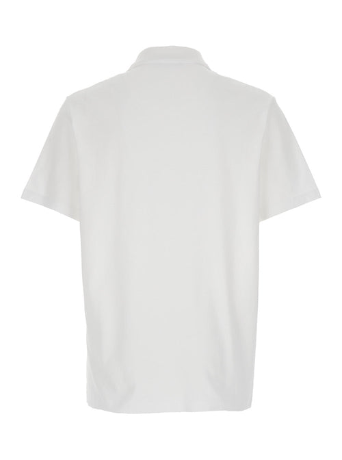 A.P.C. Men White Polo Shirt With Classic Collar And Logo Embroidery On The Front In Cotton Man