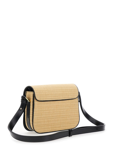 A.P.C. Women 'Grace Small' Beige Shoulder Bag With Clasp Closure And Adjustable Leather Strap In Leather Woman