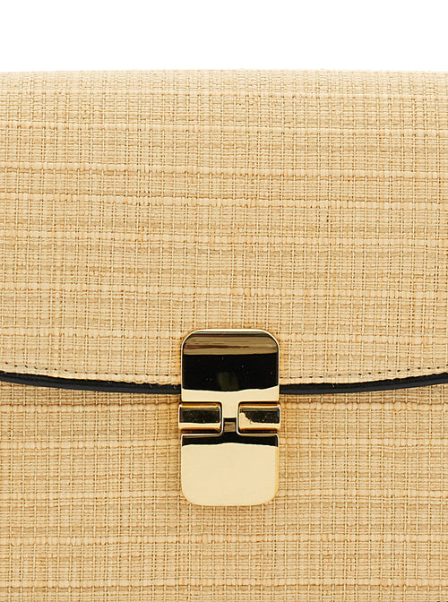A.P.C. Women 'Grace Small' Beige Shoulder Bag With Clasp Closure And Adjustable Leather Strap In Leather Woman