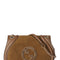 Gucci Women Brown Handbag With Double G Plaque On The Front And Adjustable And Removable Chain-Link Shoulder Strap In Suede Woman