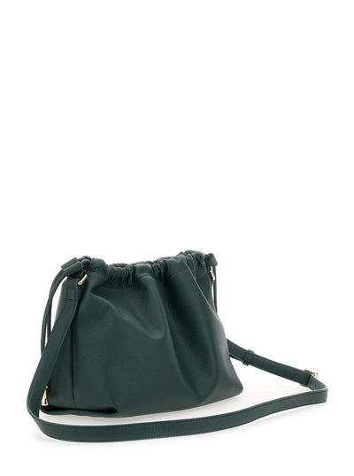 A.P.C. Women 'Ninon' Green Crossbody Bag With Drawstring Closure And Embossed Logo Lettering On The Front In Ecoleather Woman
