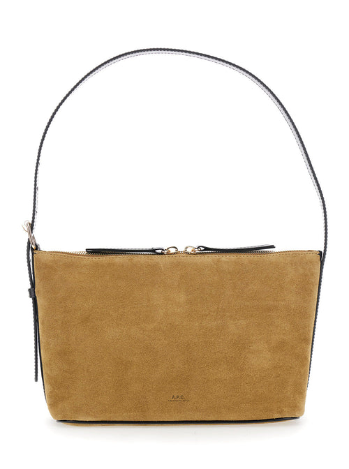 A.P.C. Women 'Vera' Beige Shoulder Bag With Top Handle And Zip Closure In Suede Woman