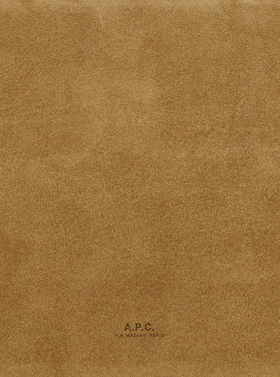 A.P.C. Women 'Vera' Beige Shoulder Bag With Top Handle And Zip Closure In Suede Woman