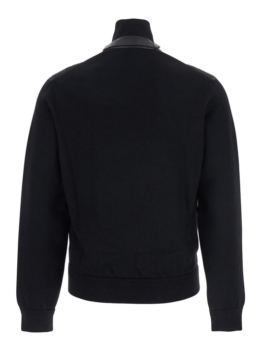 Tom Ford Men Black Jacket With Front Zip Closure In Wool Blend Man