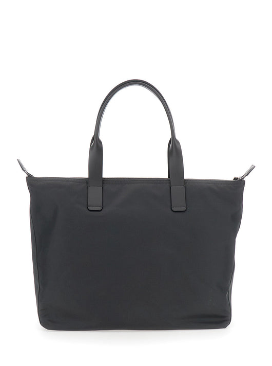Dolce & Gabbana Men Grey Tote Bag With Two Top Handles And Logo Plaque On The Front In Tech Fabric Man