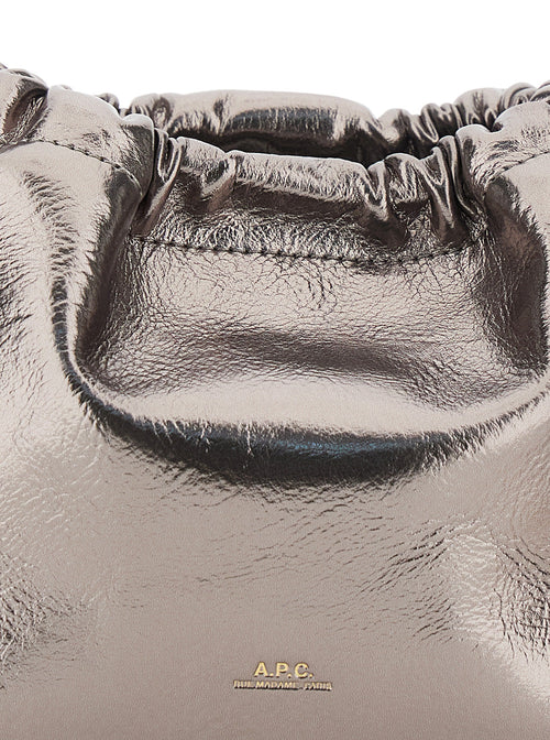 A.P.C. Women Metallic Shoulder Bag With Logo Lettering On The Front And Drawstring Closure In Ecoleather Woman