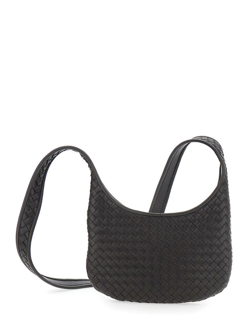 Bottega Veneta Men 'Veneto' Brown Shoulder Bag With Fixed Shoulder Strap And All-Over Intrecciato Motif In Leather Man
