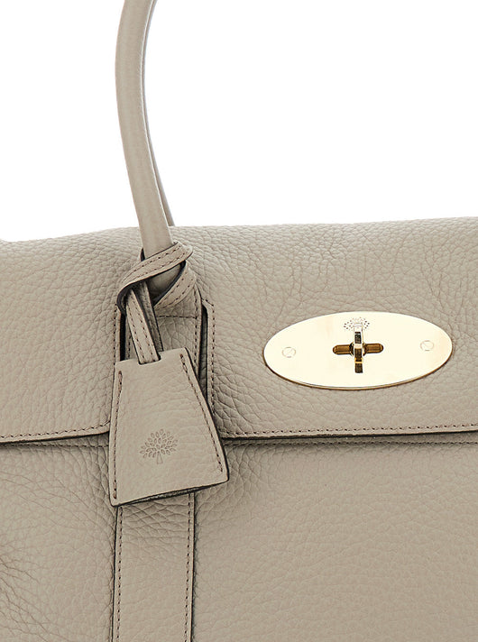 Mulberry Women 'Bayswater' Beige Shoulder Bag With Postman's Lock In Hammered Leather Woman