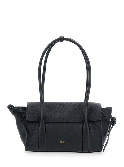 Mulberry Women 'Mini Bayswater' Black Shoulder Bag With Laminated Logo In Leather Woman