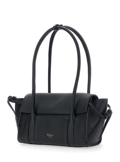 Mulberry Women 'Mini Bayswater' Black Shoulder Bag With Laminated Logo In Leather Woman