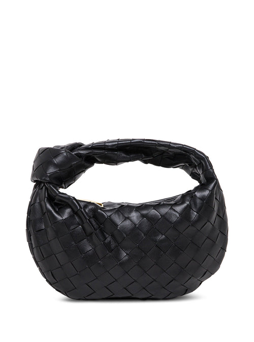 Bottega Veneta Women Black Intreccio Nappa Mini Jodie Handbag