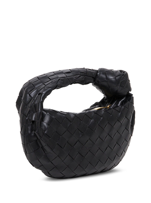 Bottega Veneta Women Black Intreccio Nappa Mini Jodie Handbag