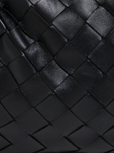 Bottega Veneta Women Black Intreccio Nappa Mini Jodie Handbag