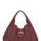 Gucci Women Bordeaux Shoulder Bag With Horsebit Closure In Grained Leather Woman