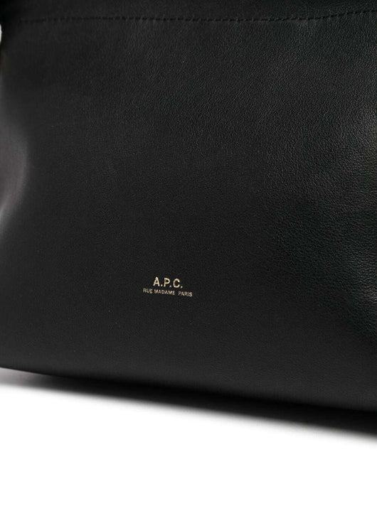 A.P.C. Women 'Ninon' Black Crossbody Bag With Adjustable Shoulder Strap And Drawstring Closure In Ecoleather Woman