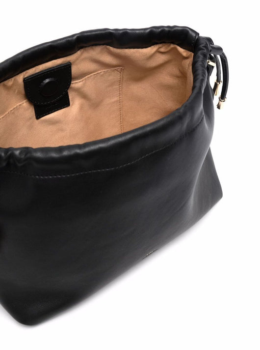 A.P.C. Women Black Crossbody Bag With Logo Lettering On The Front And Drawstring Closure In Ecoleather Woman