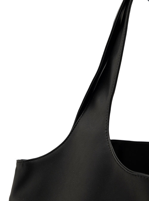 A.P.C. Men 'Ninon' Black Shoulder Bag With Two Top Handles And Logo Lettering On The Front In Ecoleather Man