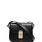 A.P.C. Women 'Grace' Black Mini Crossbody Bag With Adjustable Shoulder Strap And Embossed Logo Lettering On The Front In Leather Woman
