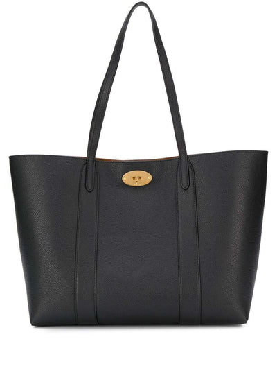Mulberry Women Black Tote Bag With Front Turn-Lock Closure And And Two Top Handles In Leather Woman