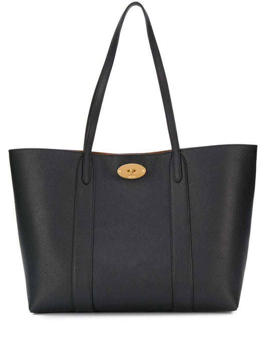 Mulberry Women Black Tote Bag With Front Turn-Lock Closure And And Two Top Handles In Leather Woman