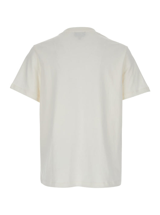 A.P.C. Men White Crewneck T-Shirt With Logo Embroidered On The Front In Cotton Man