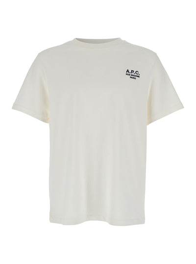 A.P.C. Women White Crewneck T-Shirt With Logo Embroidered On The Front In Cotton Woman