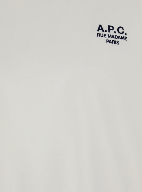 A.P.C. Women White Crewneck T-Shirt With Logo Embroidered On The Front In Cotton Woman