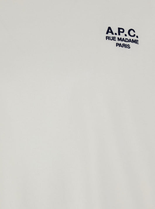 A.P.C. Women White Crewneck T-Shirt With Logo Embroidered On The Front In Cotton Woman