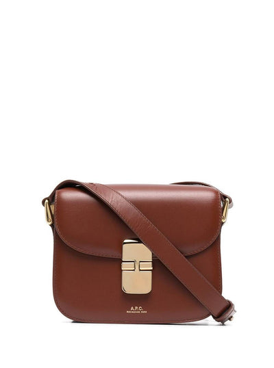 A.P.C. Women Grace Mini Brown Leather Crossbody Bag Woman