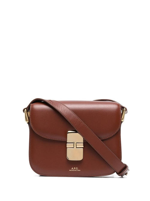 A.P.C. Women Grace Mini  Brown Leather Crossbody Bag Woman